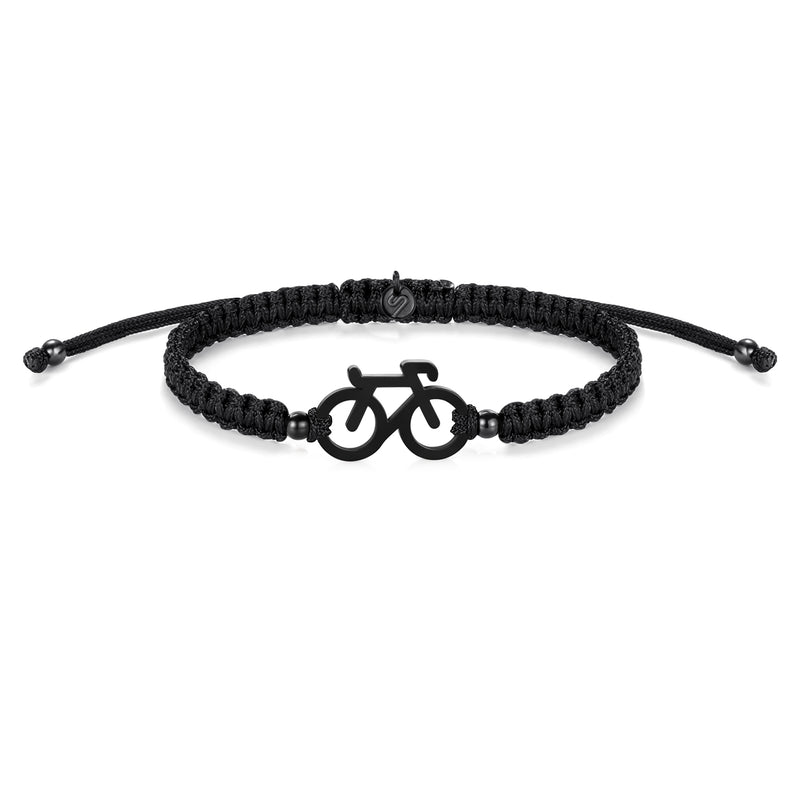 Black Bike Braided Bracelet