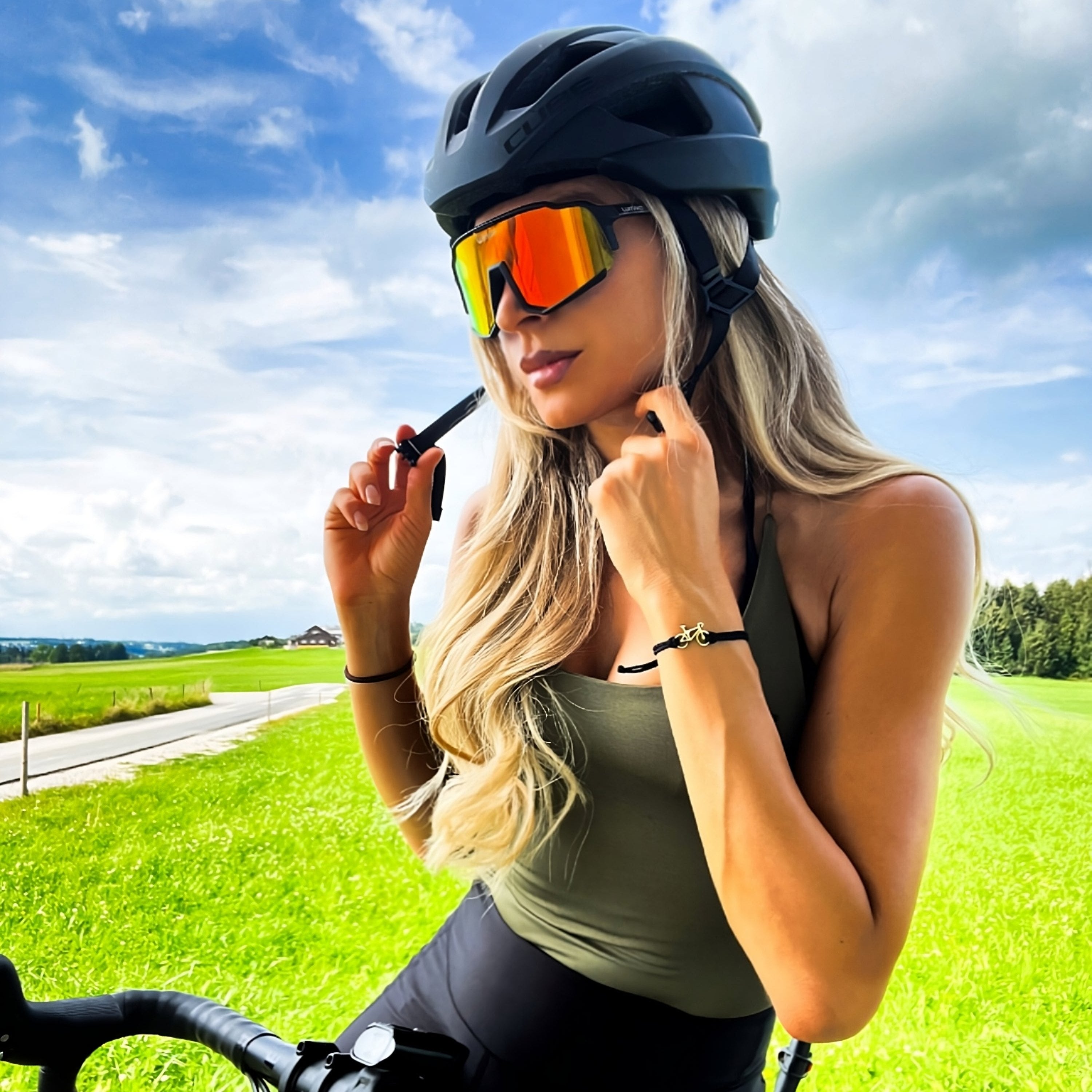 Silbernes Straßenfahrrad-Armband