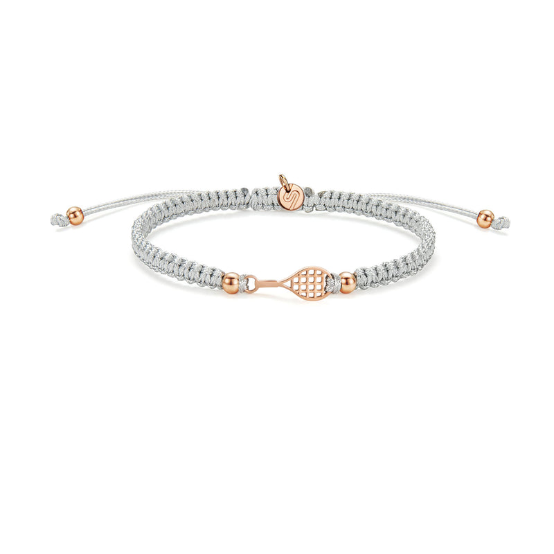 Rose Tennis Grey Braided Bracelet