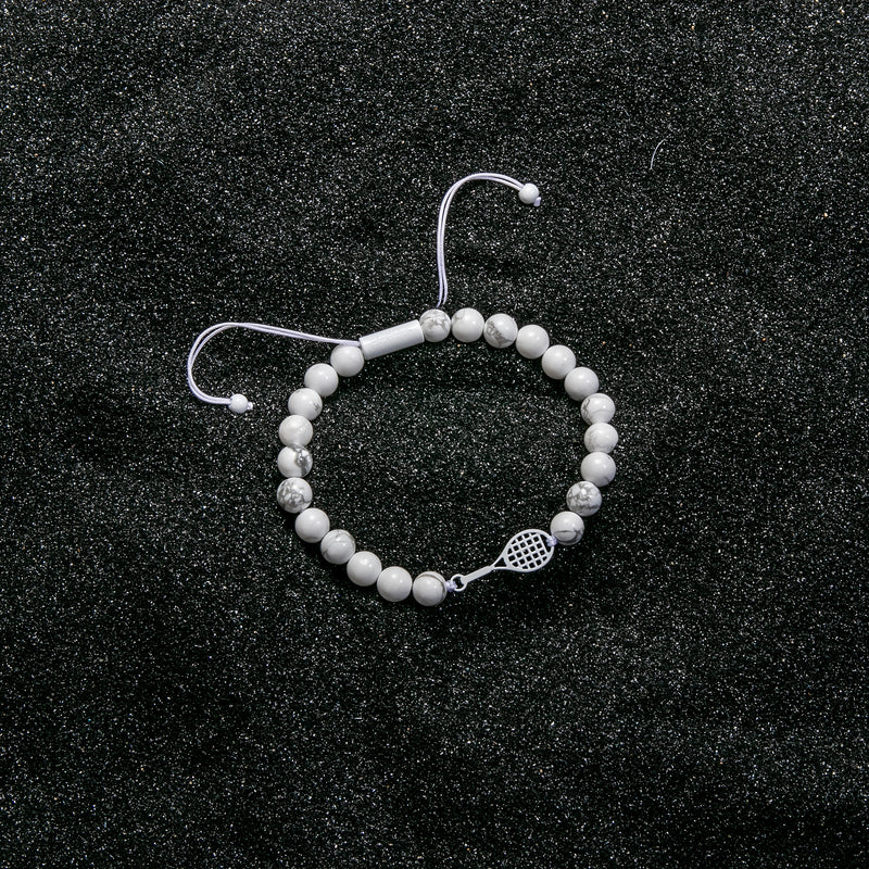 Marble Tennis Beaded Bracelet