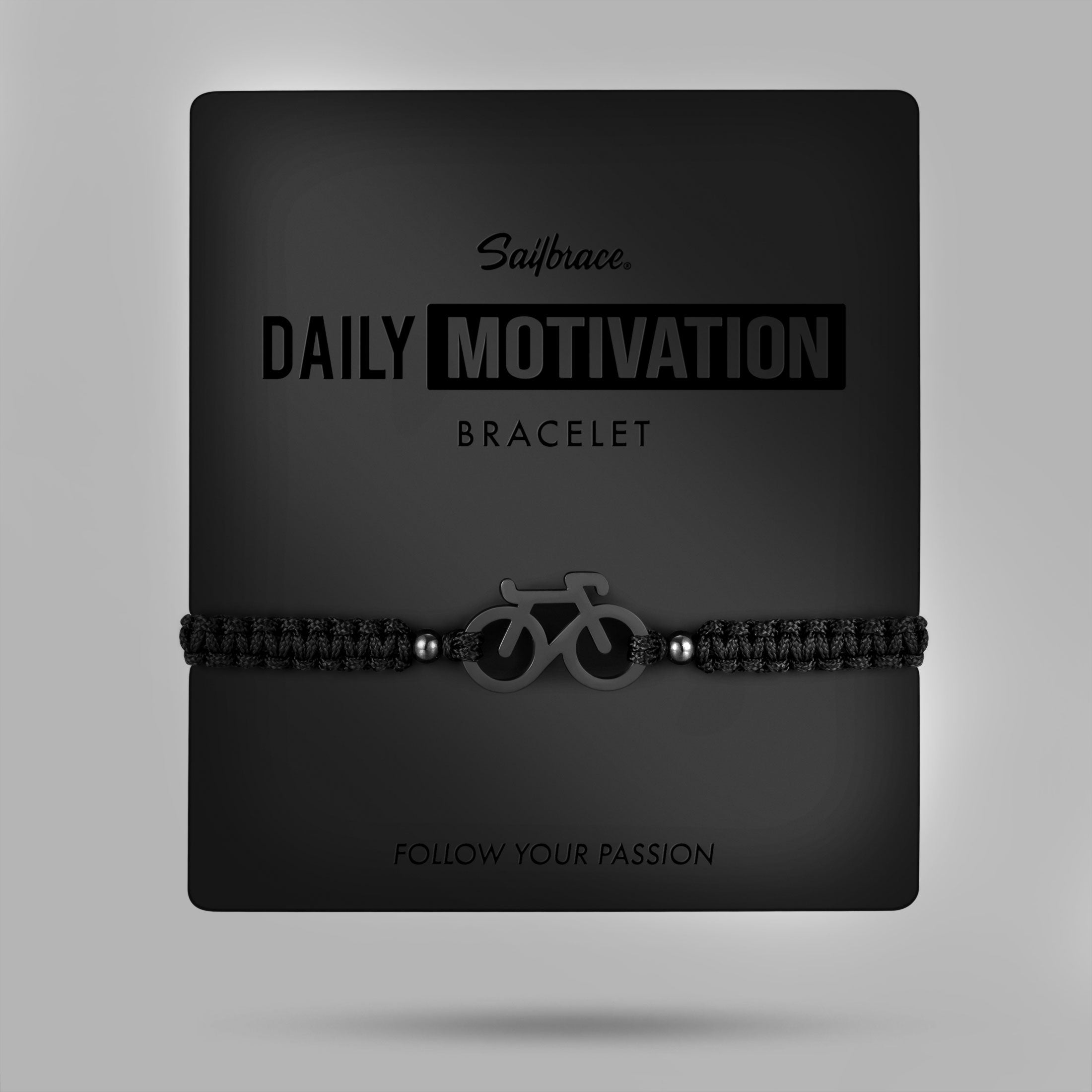 All Black Bike Braided Bracelet