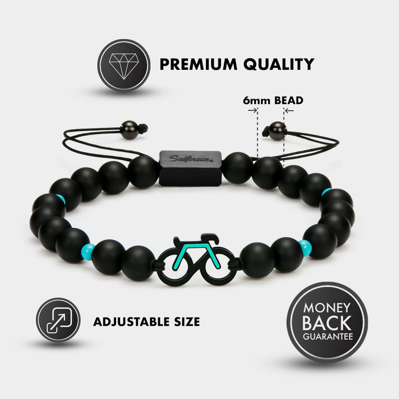Mint Bike Beaded Bracelet