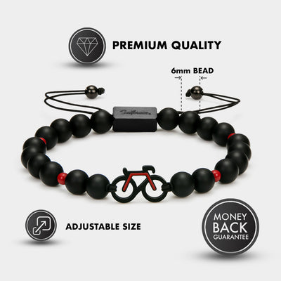 Ruby Bike Beaded Bracelet