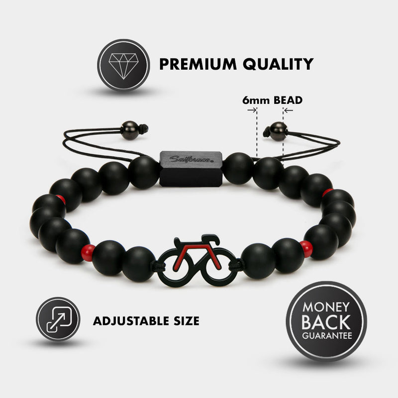 Ruby Bike Beaded Bracelet