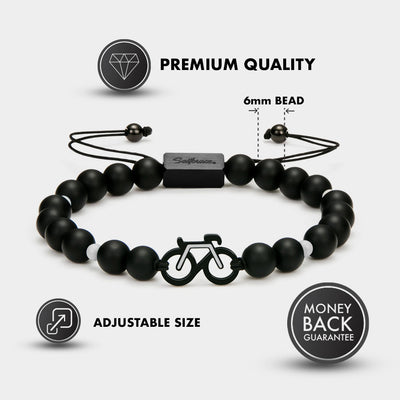 Monochrome Bike Beaded Bracelet