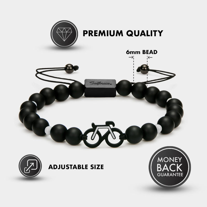 Monochrome Bike Beaded Bracelet