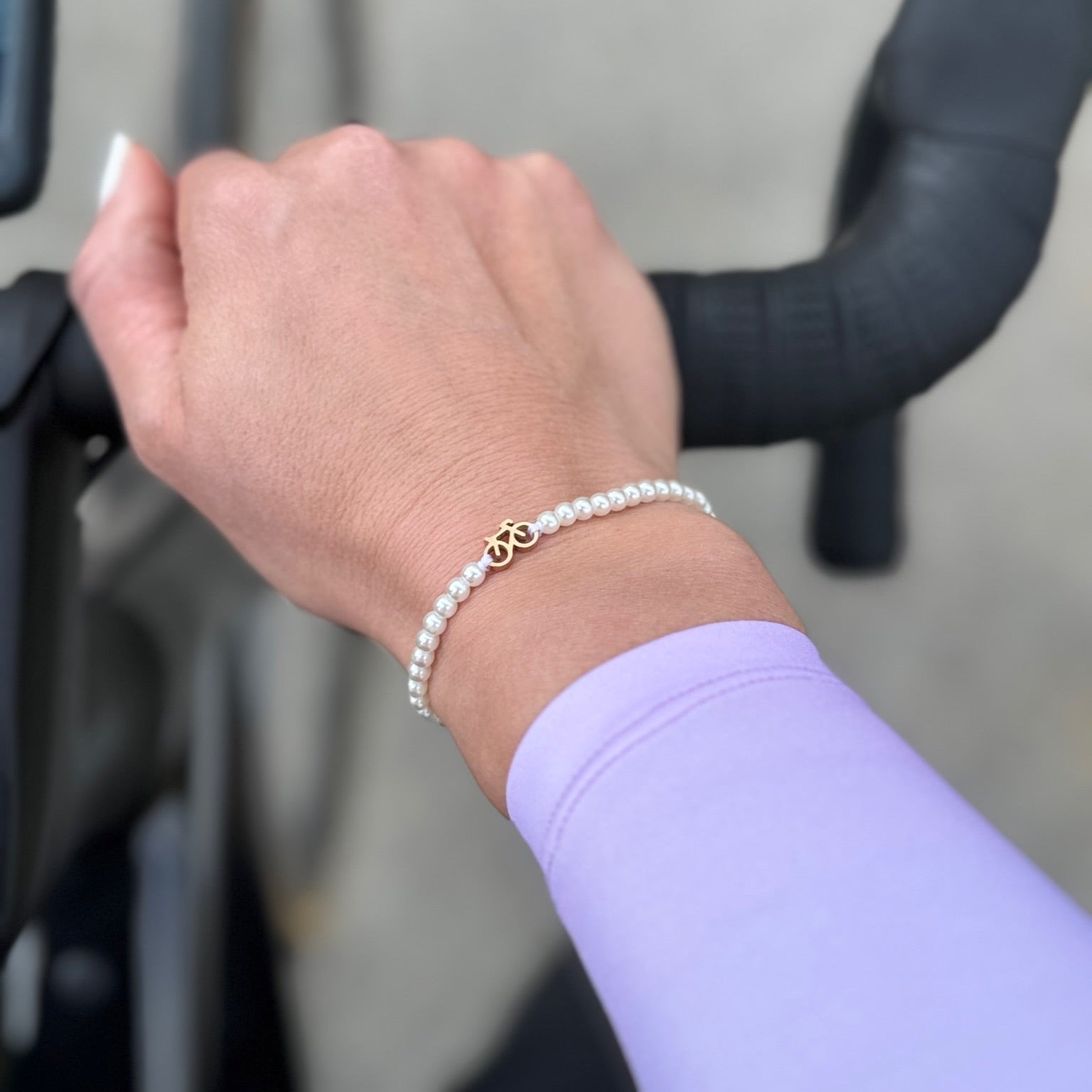 Perlen-Rosen-Fahrradkettenarmband
