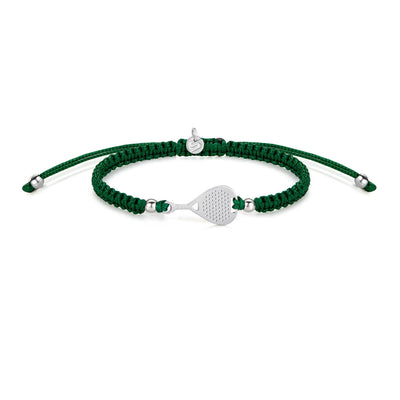 Silver Padel Dark Green Braided zapestnica