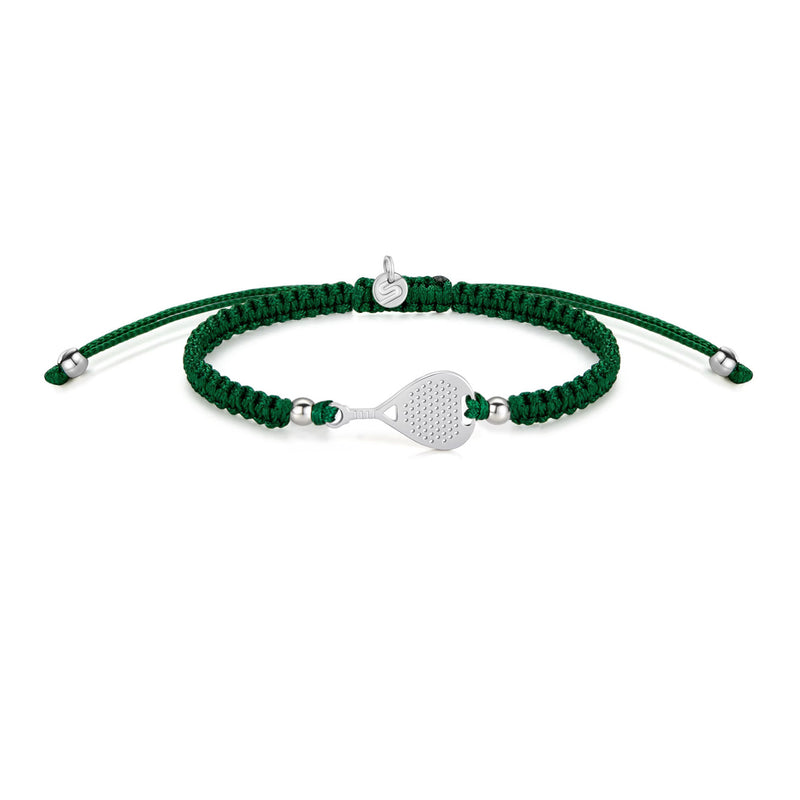 Silver Padel Dark Green Braided zapestnica
