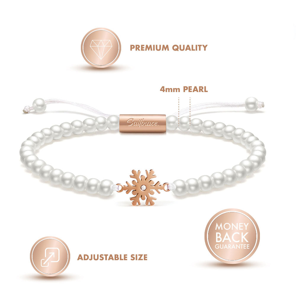 Perlen Gefrorenes Schneeflocken Armband