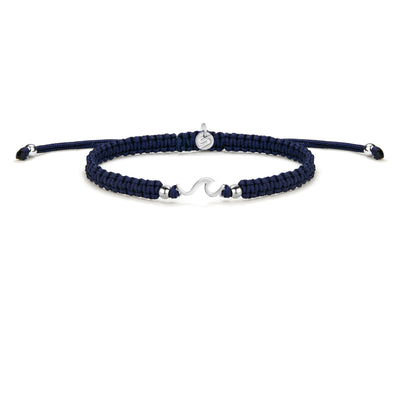 Silver Wave Royal Blue Braided Bracelet