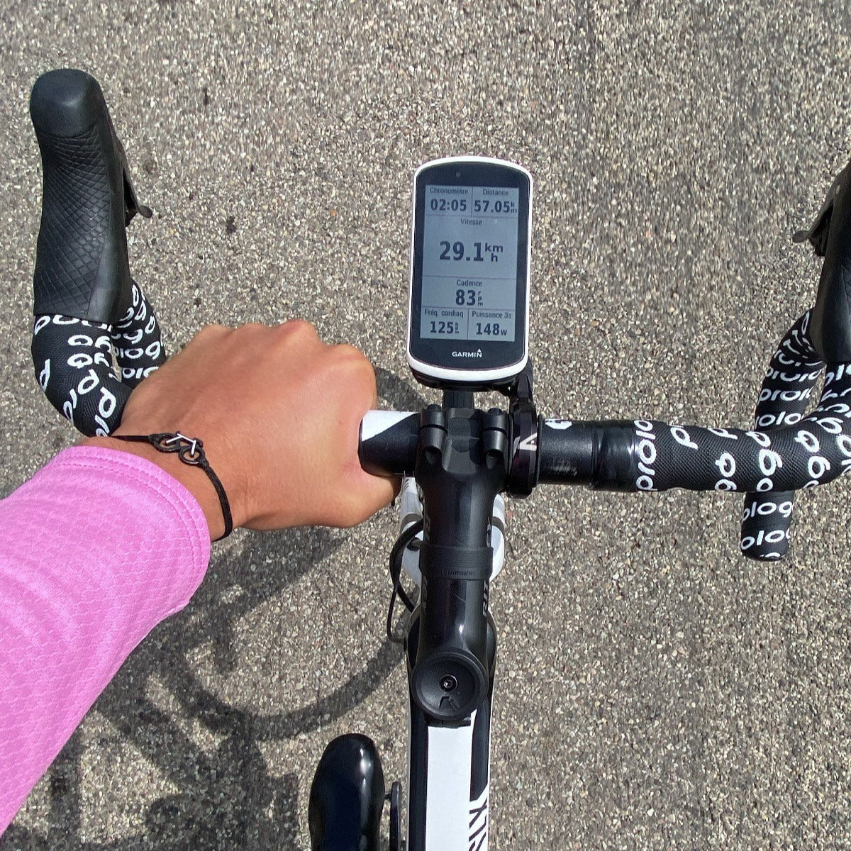 Monochromes Fahrradarmband