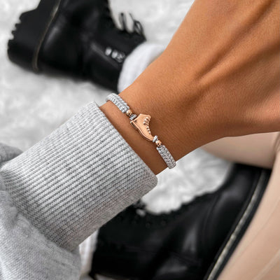 Rose Explorer Grey Braided Bracelet