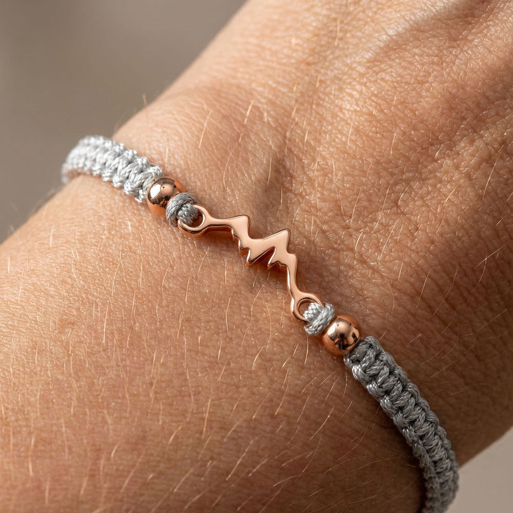 Rose Mountain Grey Braided Bracelet