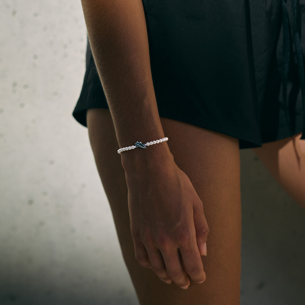 Perlen Silber Läufer Kettenarmband