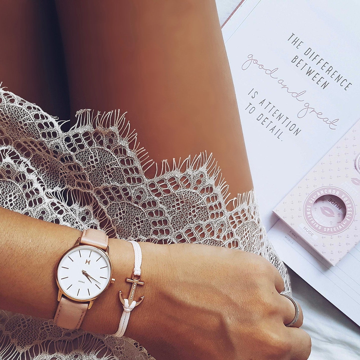 Roségold Nacktes Ankerarmband