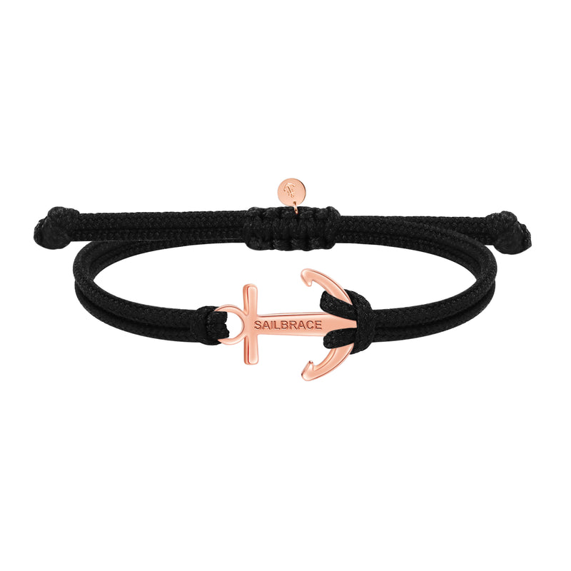 Rose Gold Black Anchor Armband