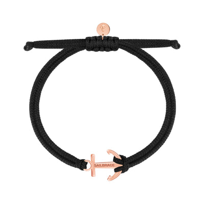 Rose Gold Black Anchor Armband