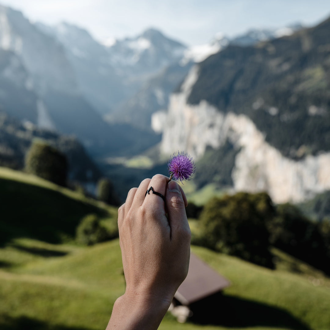 Sailbrace Mountain Ring Aus Edelstahl - Offener Ring Mit Berg-Design