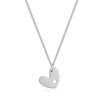 Double Heart Silver Necklace