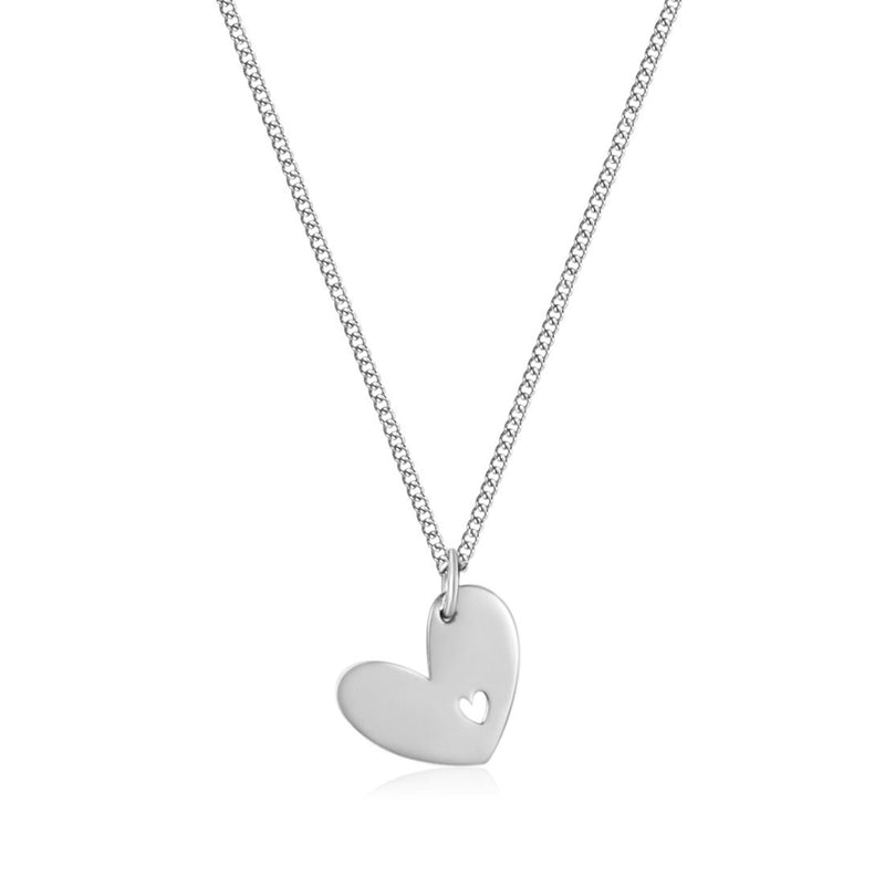 Double Heart Silver Necklace