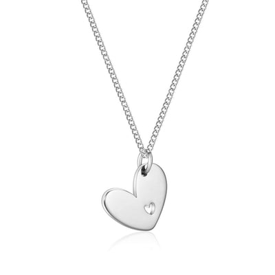 Double Heart Silver Necklace