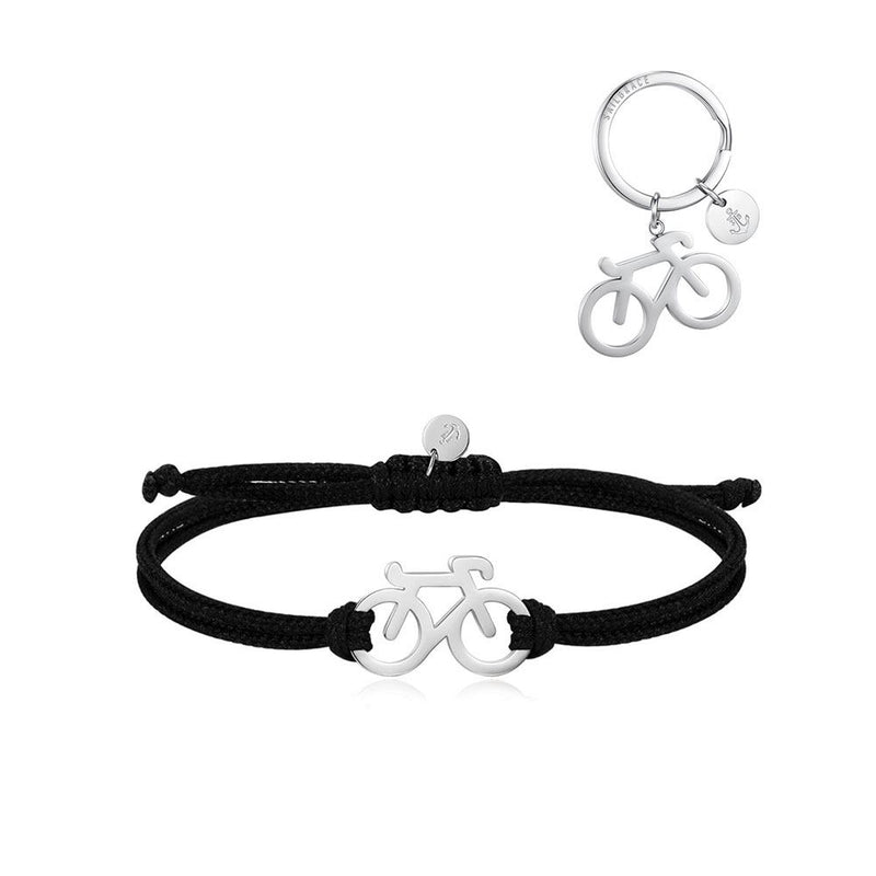 Confezione bracciale e portachiavi Silver Bike 