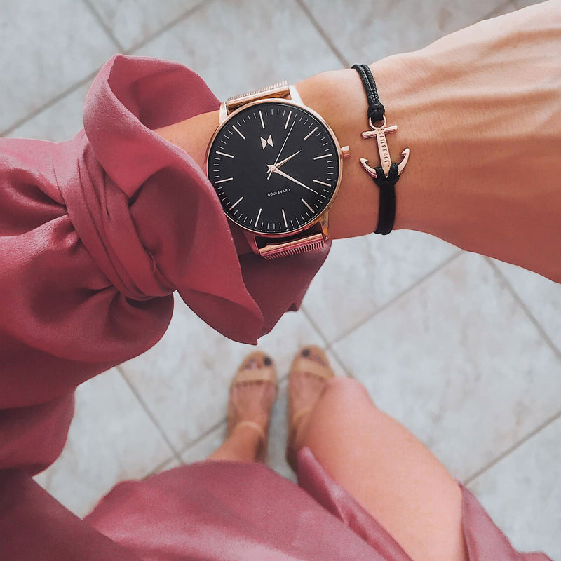 Rose Gold Black Anchor Armband Inspiration für Damen