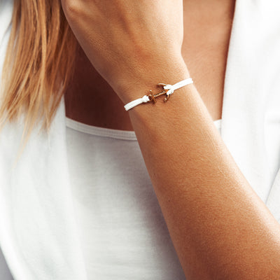 Golden Touch White Anchor Bracelet inspiration women